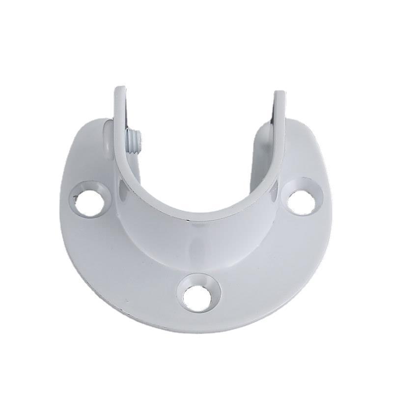 Thickened stainless steel open flange clothes pole holder balcony stainless steel round tube holder white open flange