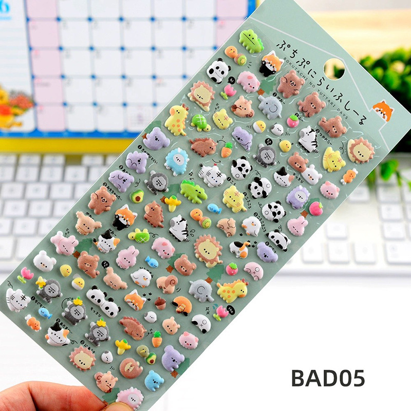 Children's Handbook Stickers, Educational Cartoon Concave and Convex Stickers, Anime Bubble Stickers, Reward Stickers, Event Gifts, Three-Dimensional Stickers Wholesale