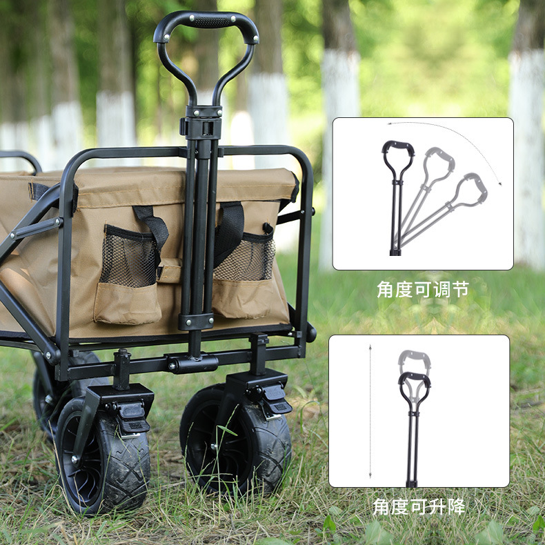 New Outdoor Camper Folding Camping Small Trailer Camp Trolley Lightweight Folding Simple Trolley