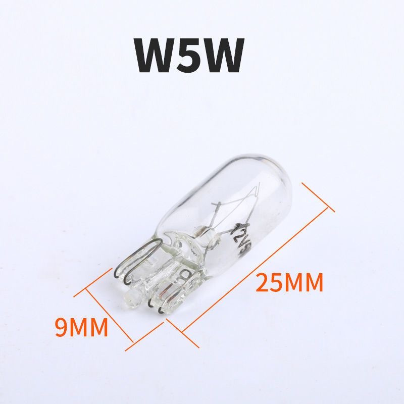 Car Instrument Light Halogen Bulb T10 Width Indicator Light 12V24V Small Bulb W5W Signal Light License Plate Light Brake Light