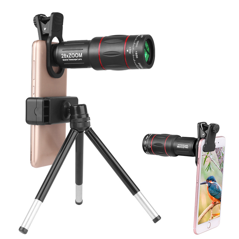 Cross-border wholesale 18X 28X 36X mobile phone external telephoto lens HD monocular telescope concert photo