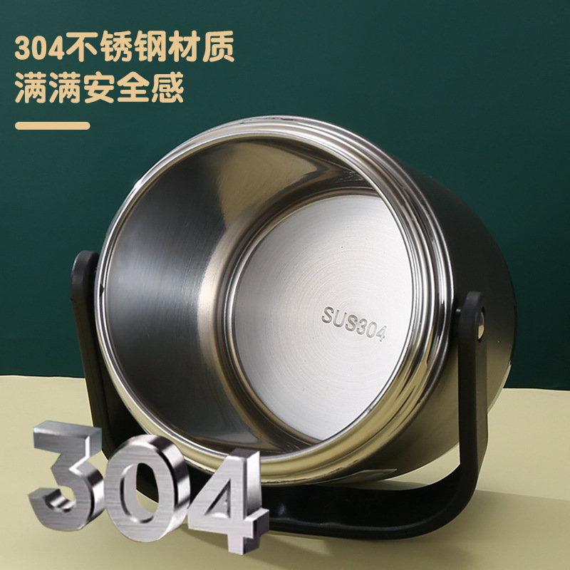 Insulated Lunch Box 304 Stainless Steel Insulated Bucket Household Large Capacity Office Worker Three-Layer Adult Student Vacuum Pot