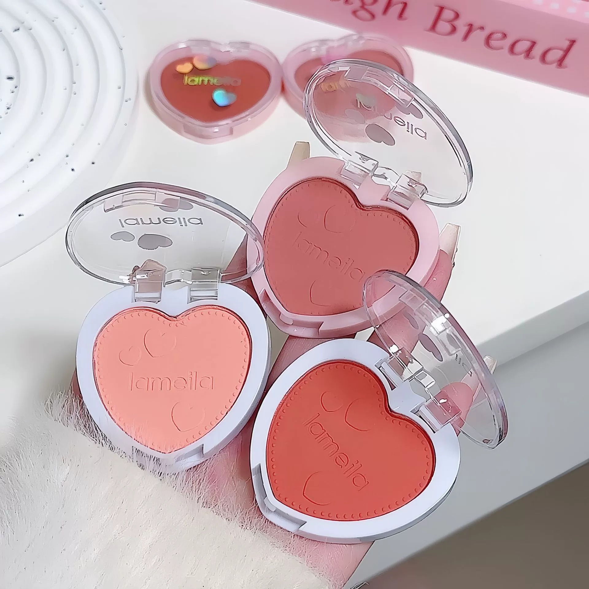 Lamela Student Blush Palette Nude Makeup Contouring Single Color Beginner Women Single Color Heart Blush