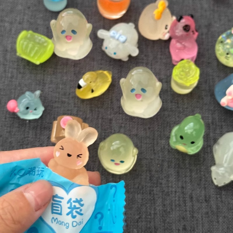 Luminous Animal Blind Bag Mini Simulation Bunny Kitten Model Children's Toy Blind Box Reward Gift