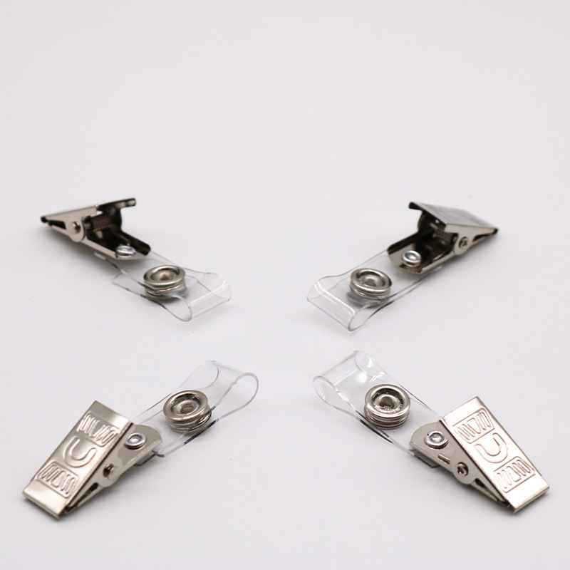 Work Permit Employee Badge Holder Exhibition Factory Brand Clip Iron Clip Card Holder Iron Clip Id Clip Badge Clip