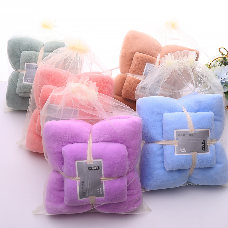 Большое полотенце из кораллового флиса высокой плотности, набор из двух полотенец, мягкое, впитывающее, для дома, подарок