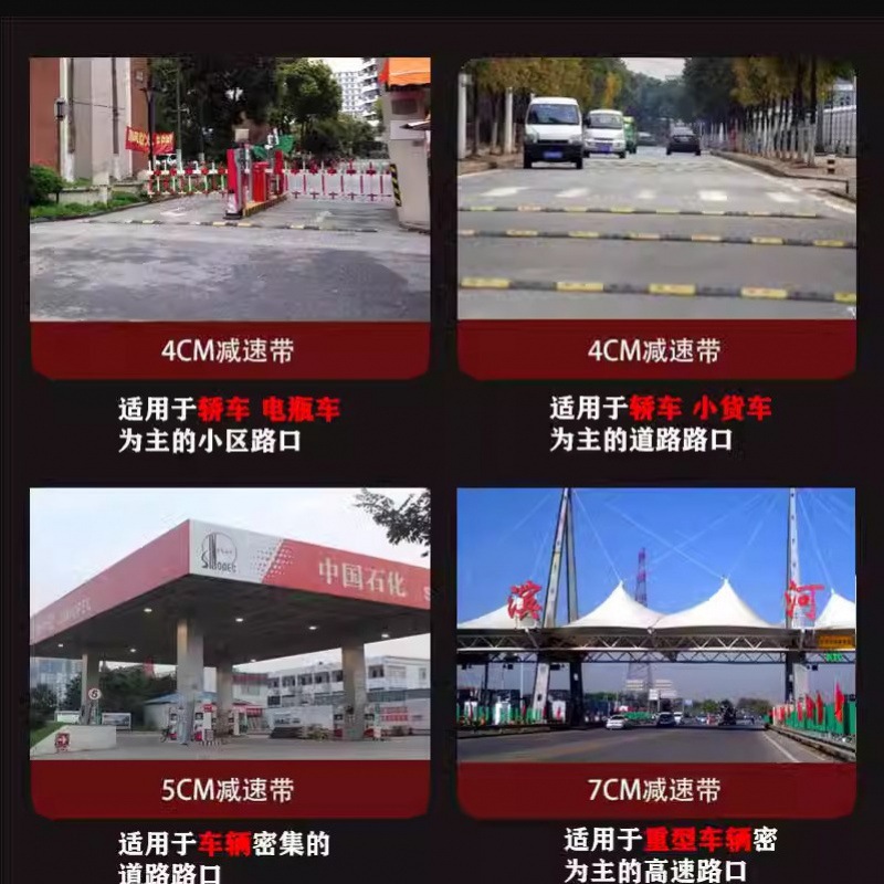 Deceleration Belt, Deceleration Plate, Slope, Household Road, Ramp, Rubber Cast Steel, Thickeneded Car Speed Limit Ridge Buffer Belt