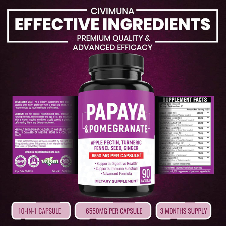 Papaya Capsules Papaya Capsules Source Factory Direct Sales Support Oem Cross-Border Supply Can Be Oem