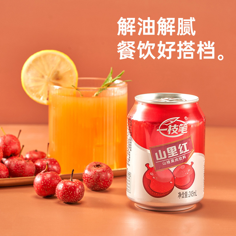 [a Pen] Mountain Red Hawthorn Juice Drink Sweet and Sour 245ml