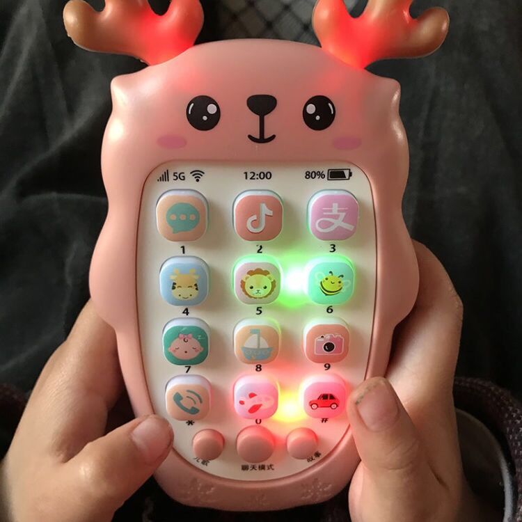Baby Bite Gel Baby Simulation Mobile Phone Children's Music Toys Early Education Educational Story Machine Charging Phone