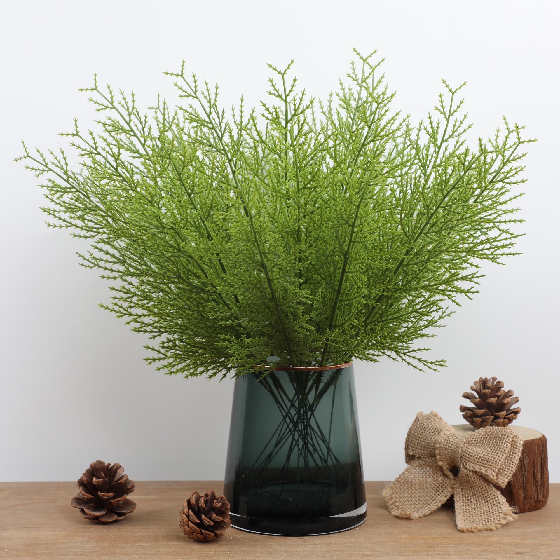 Cross Border Artificial Pine Branch Fake Green Plant Pine Leaf Branch DIY Christmas Tree Christmas Decoration Flower Artificial Pine