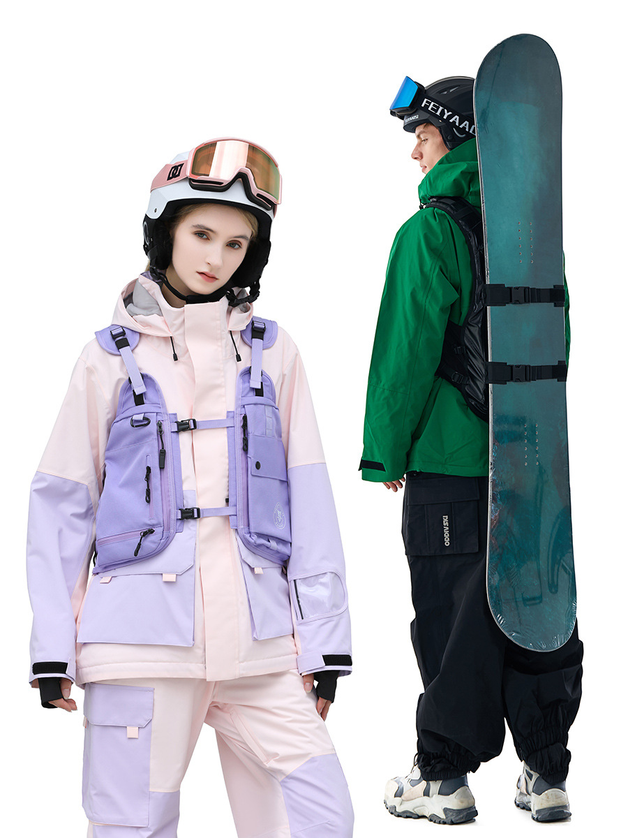 Sanxdi Snowboarding Vest Backpack Tactical Multifunctional Ski Bag for Men and Women with Back Protection Waterproof Off-Piste Vest