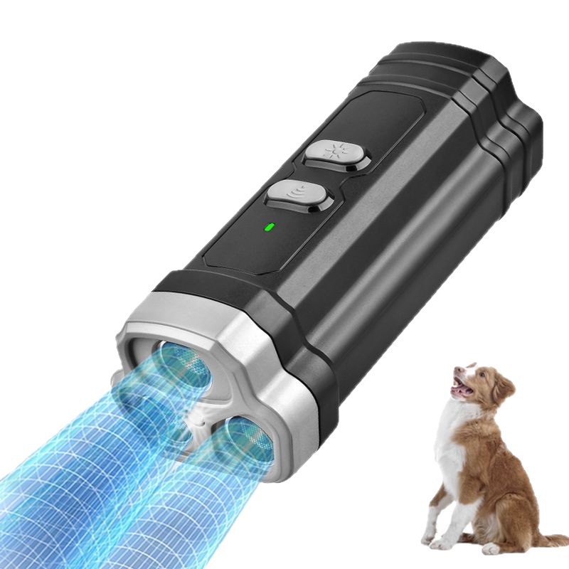 2025 Dog Repeller Amazon Cross-Border Exclusive Ultrasonic Three-Head Sonic Bark Stopper Flashlight Artifact Strong Light Flash