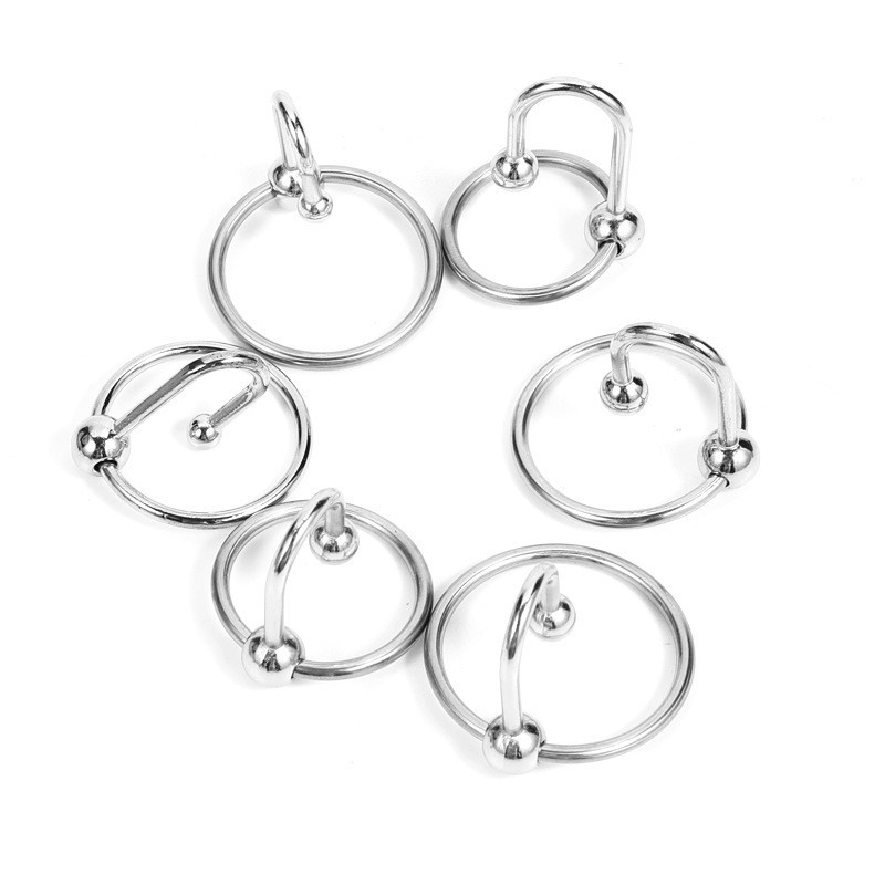 Sex Toy Sm Penis Ring Metal Sexy Delayed Single Hook Ring Solid Sperm Ring Horse Eye Expansion Sperm Locking Ring