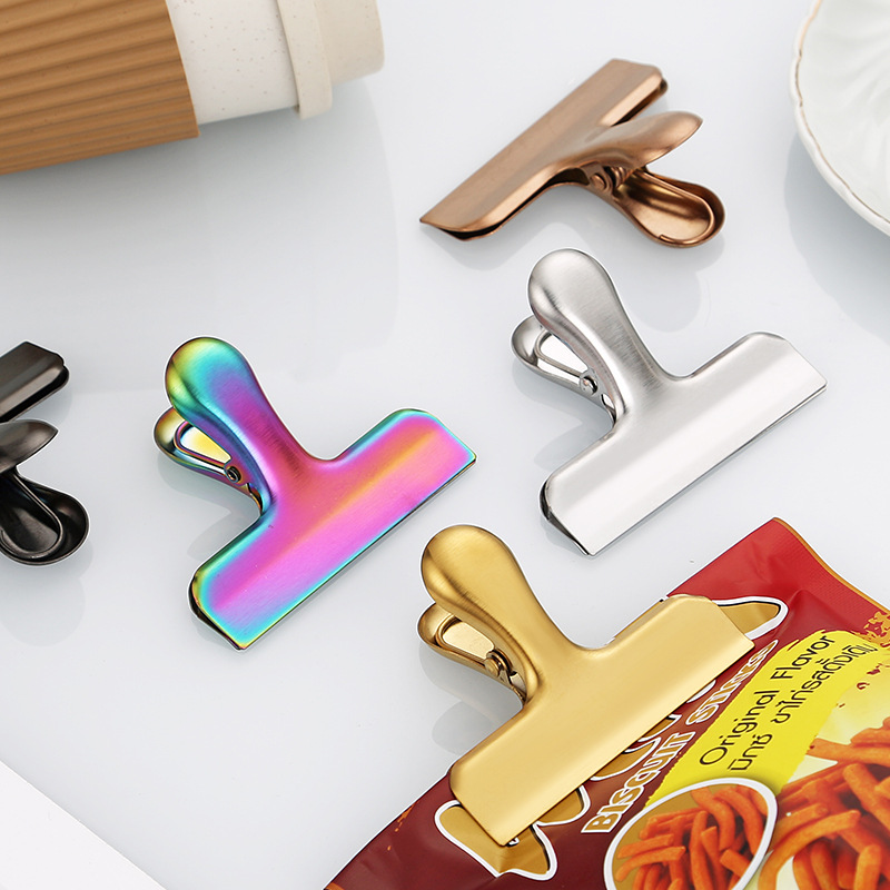 Stainless Steel Sealing Clip Kitchen Food Preservation Bag Clip Snack Moisture-Proof Sealing T-Shaped Clip Multi-Purpose File Small Clip
