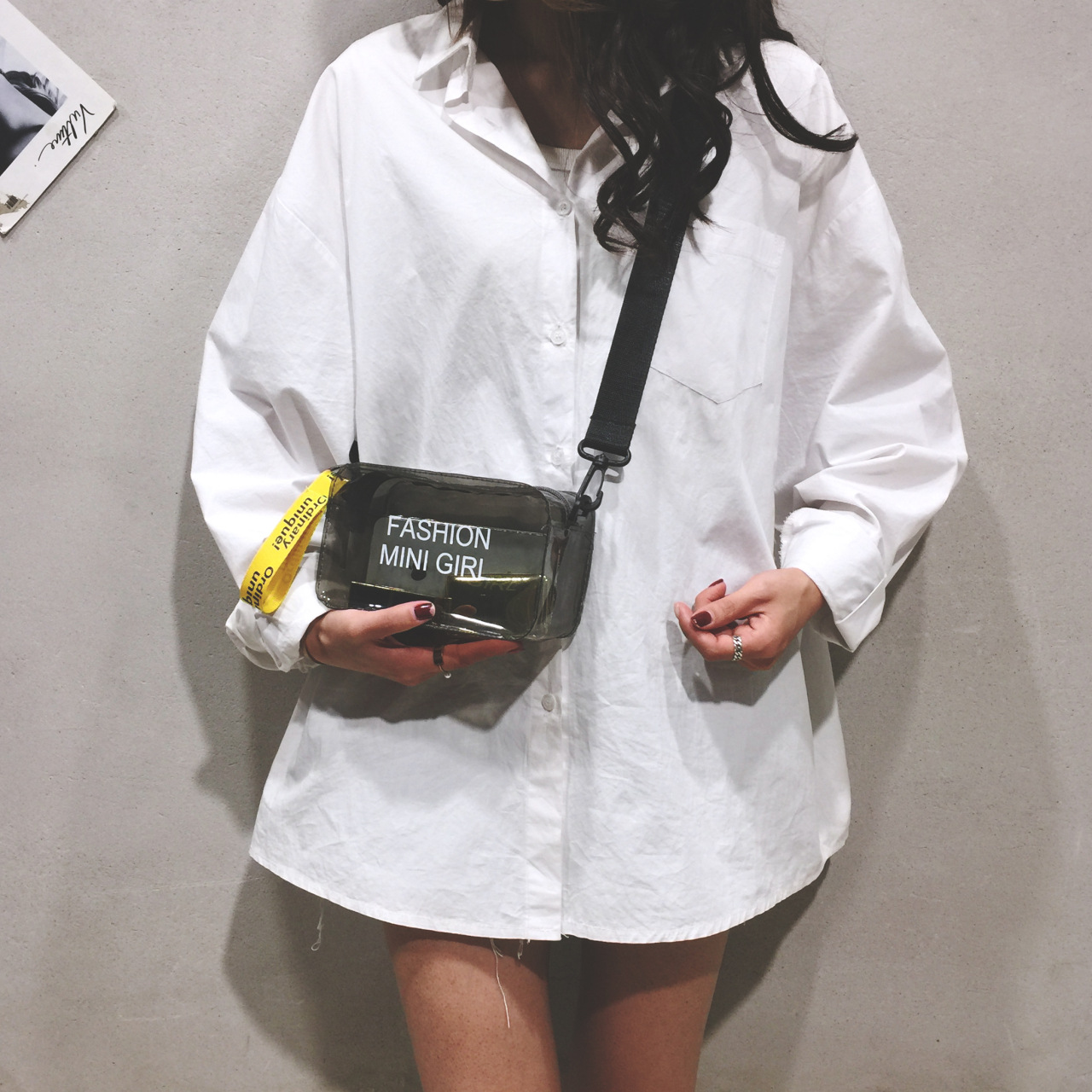 Factory direct 2024 new small square bag jelly bag transparent bag shoulder portable fashion women's bag small bag simple bag