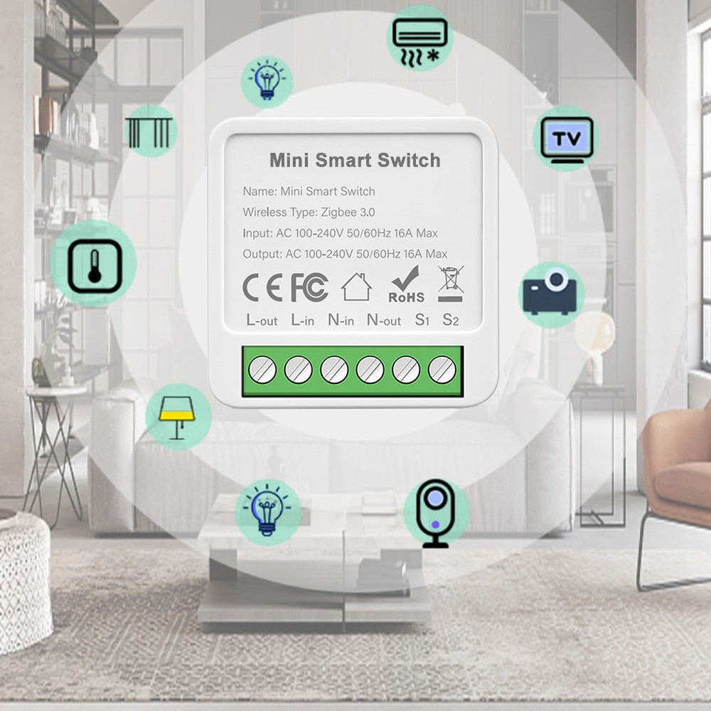 Ewelink Zigbee3.0 Smart Switch Mini Cassette Switch Single Open Dual Control Alaxa Voice