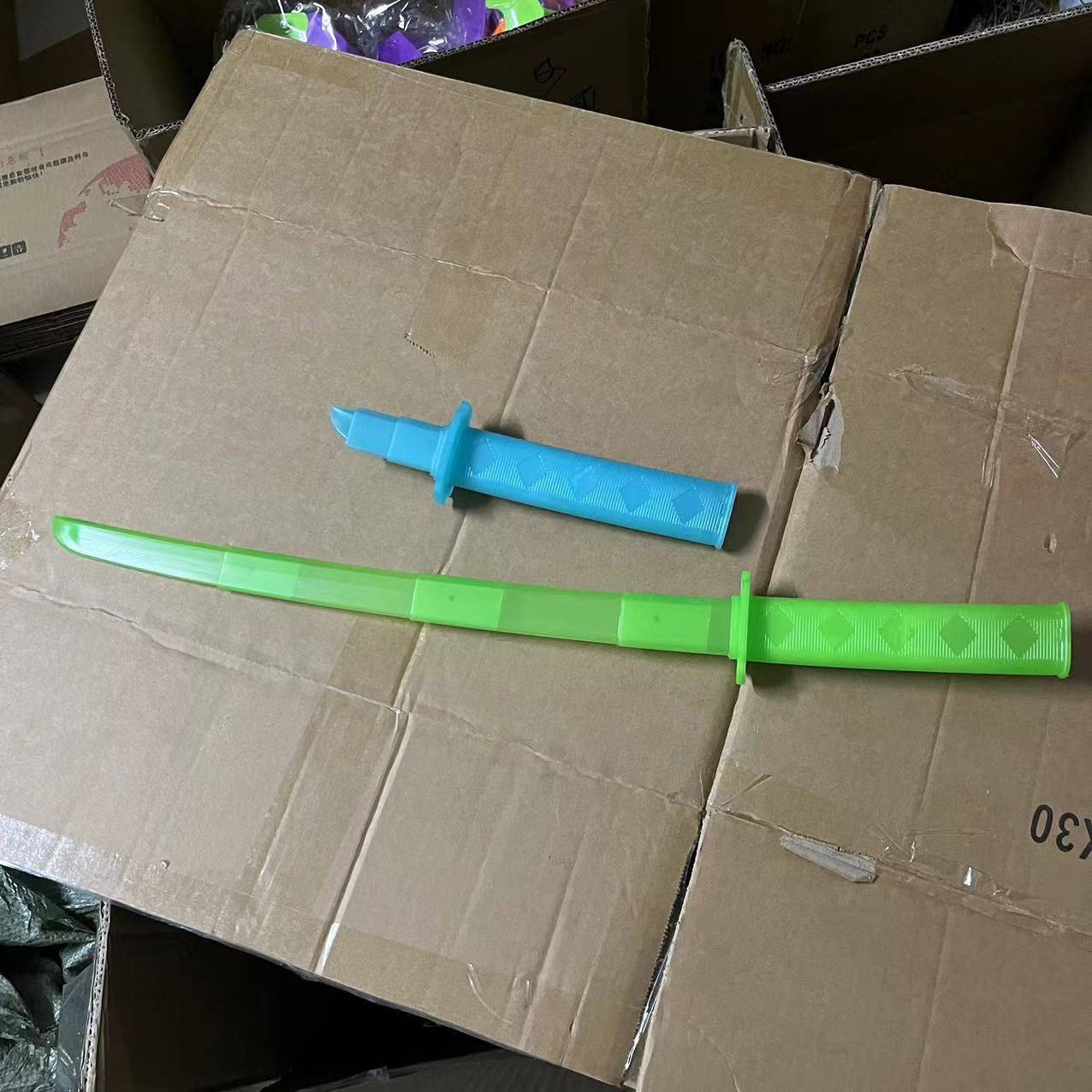 Upgrade 3d telescopic knife Sword Net red TikTok same toy knife decompression Warrior knife retractable lifting folding