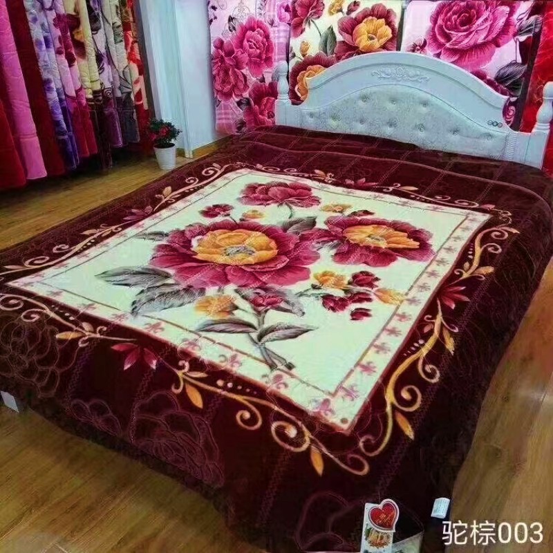 Blanket Raschel Blanket Thickened Double Layer Winter Blanket Super Soft Embossed Stock Blanket Wholesale Factory Direct Sale