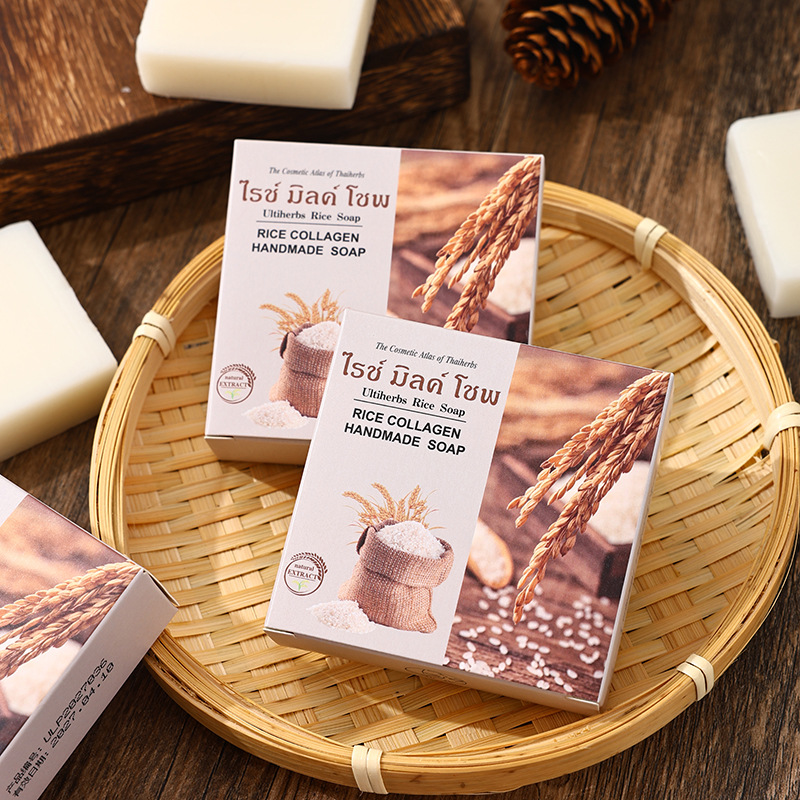 [Yilina] Rice Soap Fragrant Rice Essential Oil Soap Handmade Soap Cleansing and Moisturizing 70g