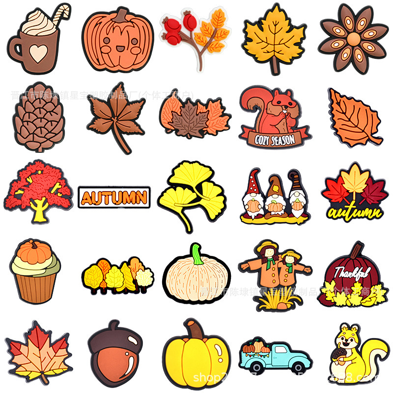 Thanksgiving Mobile Phone Case Decorative Patch Dispensing Pvc Pencil Case Dispensing DIY Mobile Phone Case Accessories Cartoon Leaf Shape