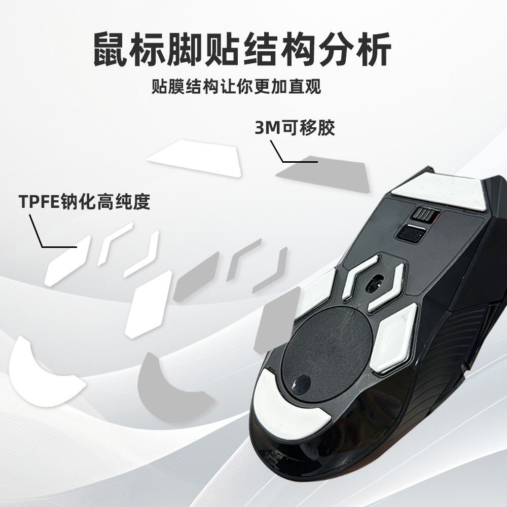 Mouse Foot Sticker Replacement Teflon Logitech g502 Foot Sticker Glass gpw Second Generation 3 Anti-Collapse Ice Foot Sticker