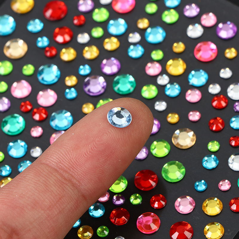 Cross-border Amazon Hot Acrylic Colored Diamond Stickers DIY Handbook Stickers Children's Handmade Decorative Diamond Stickers