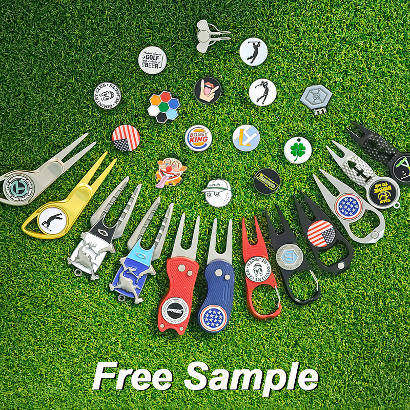 Кастомизированный инструмент для гольфа, зеленая вилка, металлическая вилка для мяча, клип для капа, эмалевый маркер для мяча