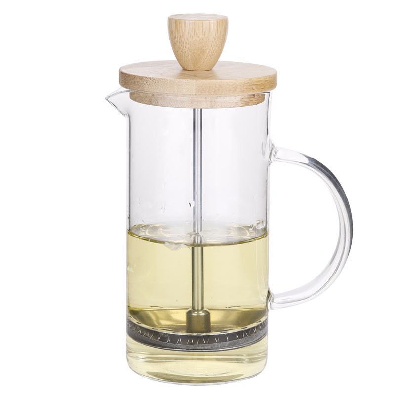 French press high borosilicate glass household French filter press coffee maker tea maker wooden lid press