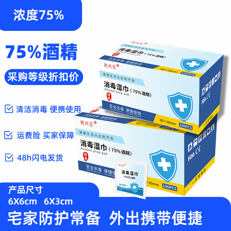 75% alcohol cotton disposable independent packaging wipe alcohol nail jewelry cleaning and disinfection wipes wholesale