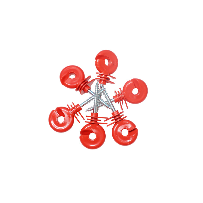 Spot Digital Fence Insulator Grid System Insulating Nail Self-Tapping Red Insulating Buckle Livestock Breeding Pasture