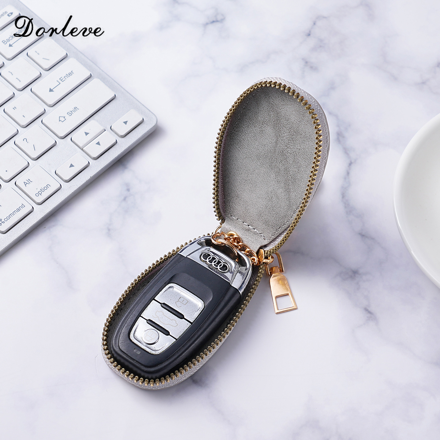 Korean Style Light Luxury Household Key Bag Large Capacity Men's and Women's Mini Organ Waist Hanging Universal Fashion Car Key Bag