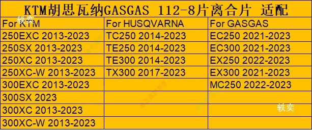 Suitable for Ktm Husqvarna Gasgas Two-Stroke Clutch Steel Plate Hengjian Z300 Clutch Friction Plate Kaixi 320