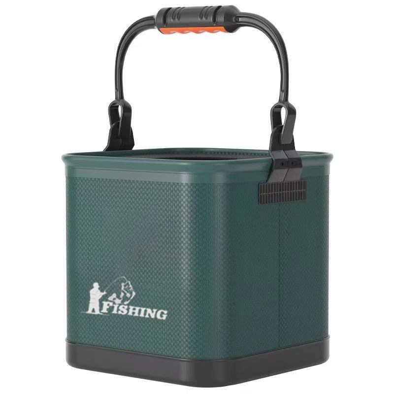 Multifunctional Water Bucket, Foldable Fish Bucket, Thickened Wear-Resistant Fishing Bucket with Anti-Jump Net, Car Wash Bucket, Fishing Gear