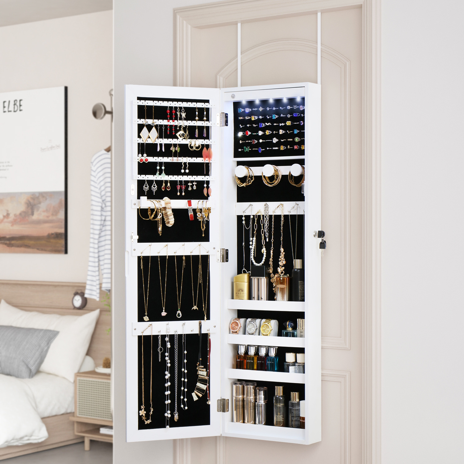 Шкаф для ювелирных изделий с зеркалом полный рост спальни гардеробное зеркало оптовая продажа