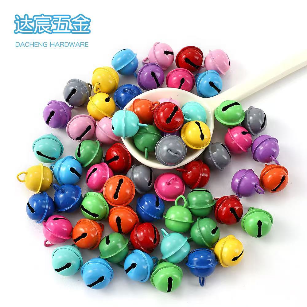 22мм цветная краска открытый колокольчик DIY аксессуары для ключей рождественский металлический висячий колокольчик