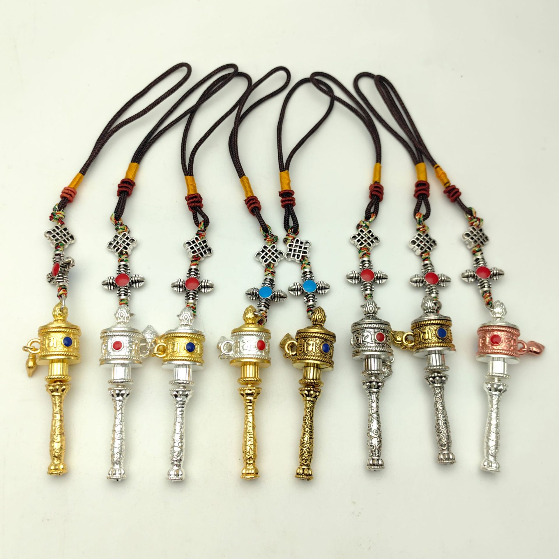 Xizang Prayer Barrel Luggage Pendant Six-Character Mantra Stunninglyseed Colorful Tassel Car Pendant