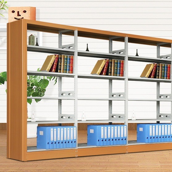 Factory Wholesale Study Library Multi-Layer Double-Column Double-Sided Single-Sided Storage Bookshelf Wooden Guard Cover Chengdu