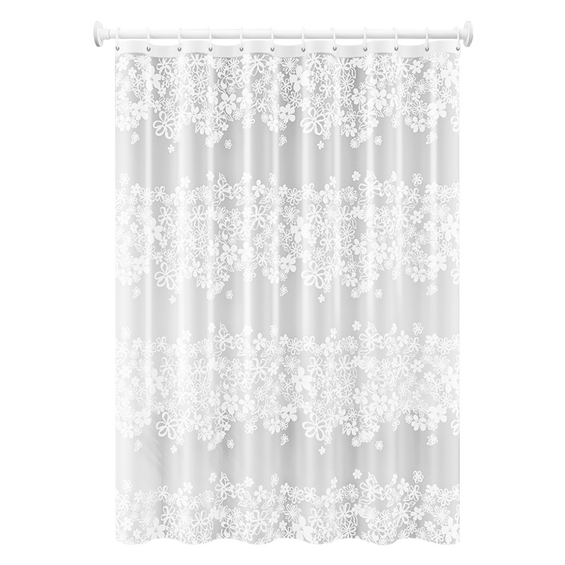 Shower Curtain Bathroom Waterproof Mildew-proof Thickened Bathroom Partition Curtain Shower Curtain Hanging Curtain suit Punch-free Waterproof Curtain