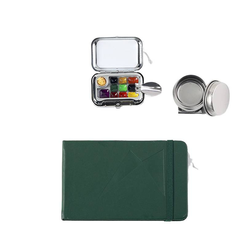 Mini Travel Solid Watercolor Paint Set Small Shimink Paint Portable Packaging Box for Sketching and Painting