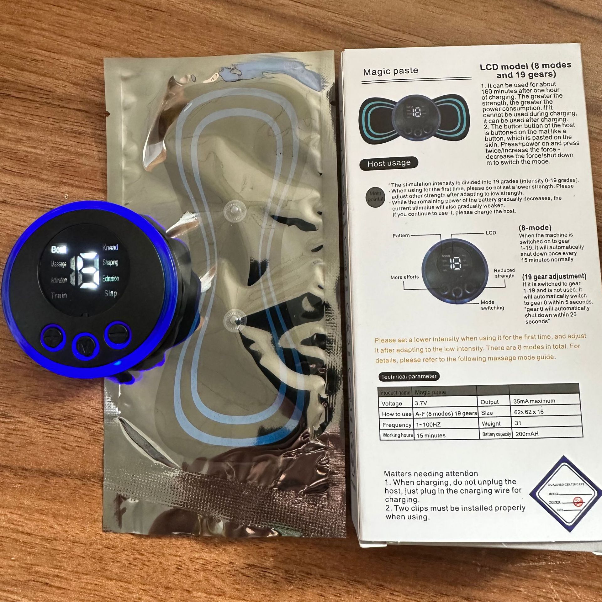 Intelligent portable cervical vertebra massage patch micro current shoulder and neck massage patch low frequency pulse USB to relieve fatigue