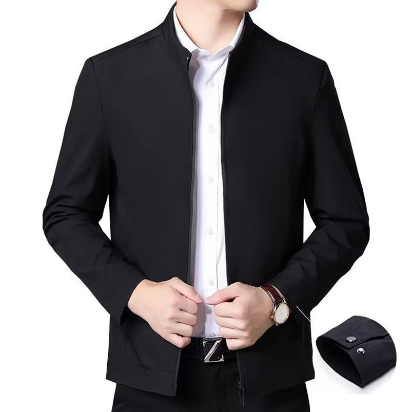 Men's Jacket Spring and Autumn New Casual Jacket Men's Middle-aged Men's Top Loose Collar Business Dad's Top
