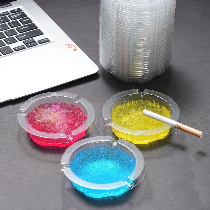 50 sets of commercial disposable round ashtray ash cleaner anti-fly ash anti-smoke smell lazy people do not wash smoke sand