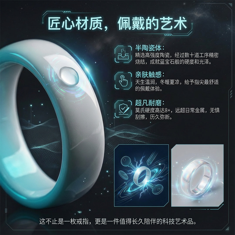 High-Strength Ceramic Nfc Ring Brand Car Unlocking Rfid Black Technology Sensor Chip Personalized Customization