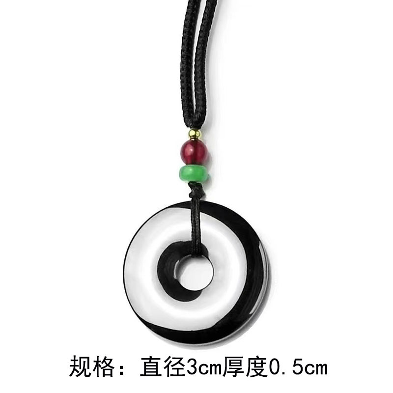 Terahertz Energy Stone Magnetic Therapy Black Gallstone Necklace Long Safe Buckle No Incident Brand Couple Necklace Gift for the Elderly
