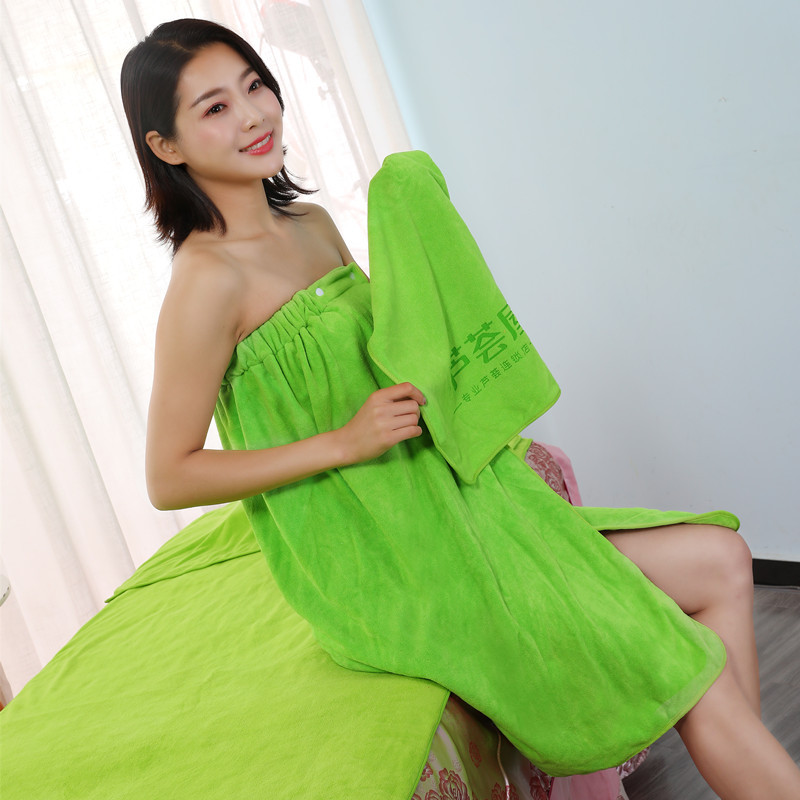 300g beauty salon bath skirt wearable bath towel wrapped chest absorbent large towel bathrobe gray white Green purple beauty salon wholesale