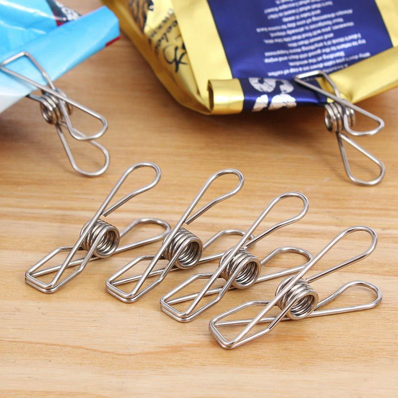 Stainless Steel Storage Clips for Socks, Mosquito Coils, Drying Clothes, Snack Bags, Hangers, Curtains, Factory Direct Sales, Durable Clamping