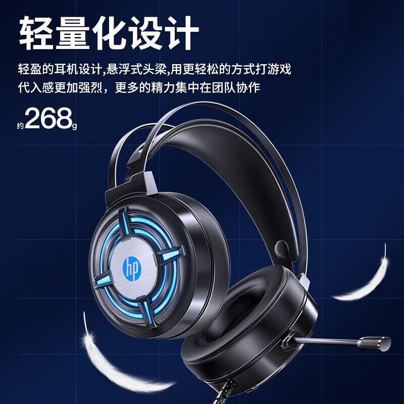 Hui-Pu H120G Gaming Headset, Over-Ear Wired Computer Headset with Microphone for Laptops
