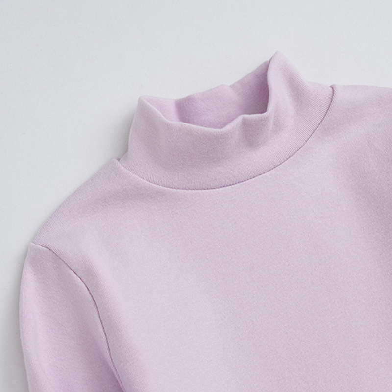 2025 Children's Clothing Thickeneded T-Shirt Autumn and Winter New Style Girls' Mid-Collar Inner Autumn Clothing Bottoming Shirt Cotton Long-Sleeved T-Shirt Export