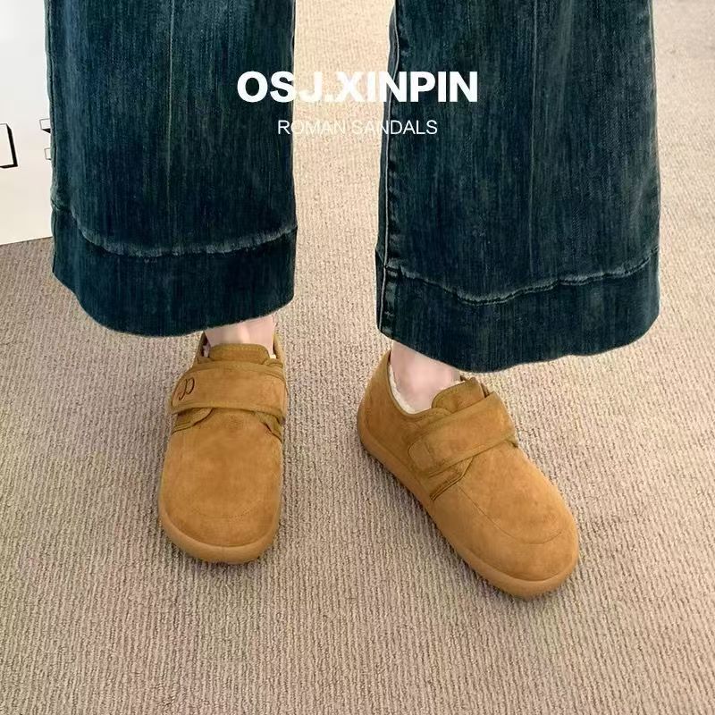 Boken Shoes Dropshipping Autumn and Winter New Soft-Soled Shoes New Fashion Velcro Cotton Shoes Beanie Slip-On Women's Shoes